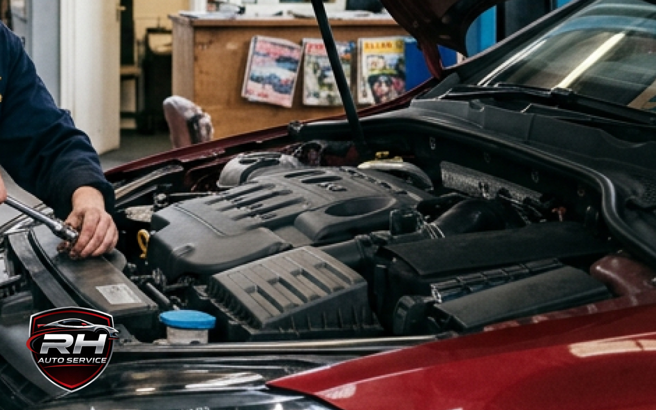 Jump start cables connected to a car battery